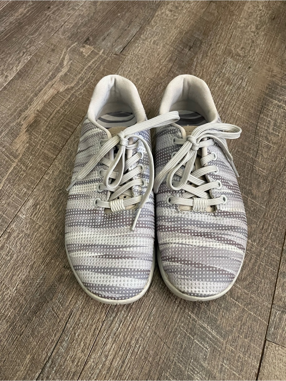 NOBULL Gray and White Knit Athletic Shoes